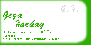 geza harkay business card